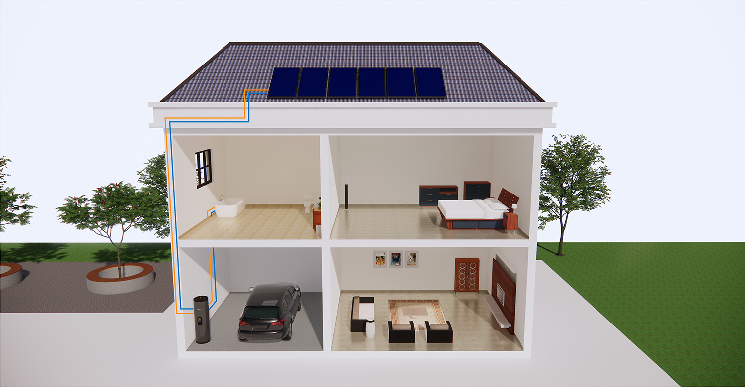 Split Pressurized Solar Water Heating System